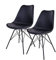 LEBENSwohnART Klassiker Stuhl Scandinavia (2er Set) schwarz - Schwarze Metall-Beinen