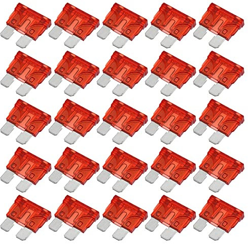 A ABSOPRO 25uds Hoja Estilo Fusibles 10A Hoja Estilo Fusible para Coche Barco Rojo