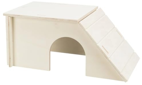 Bent house, connect. system, rabbits, 51 × 24 × 33 cm