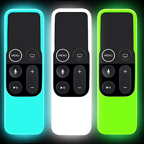 3 Pack Cases Compatible with Apple TV 4K/ 4th Gen Remote Light Weight Anti-Slip Shock Proof Silicone Cover for Controller for Apple TV Siri Remote