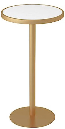 DMCHENGMA Runder Pub-Tisch mit Marmorplatte, Bartisch-Bistrotisch mit goldenem Metallsockel, Kleiner, moderner Akzent-Nachttisch, erstklassige Beistelltische (Size : 55x75cm)