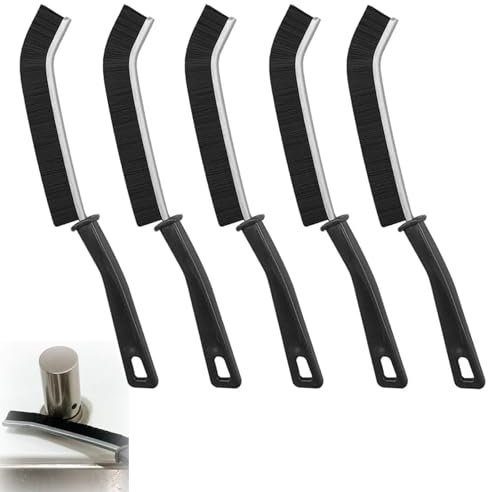5Pcs Hard Bristled Crevice Cleaning Brush Bathroom Wood Handle Gap Cleaning Brush Multifunctional Recess Crevice Tools for Home Kitchen Bathroom Hard Bristle Crevice