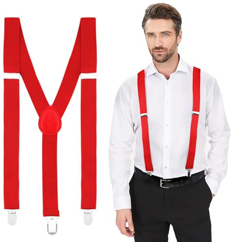 Hosenträger Herren Breit, Hosenträger Arbeitshose, Hosenträger Rot, Hosenträger Oktoberfest Herren, Hosenträger Weihnachten, Leuchtende Hosenträger Herren, Rote Hosenträger, Rote Hosenträger Herren