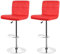 Homewell Barhocker mit Lehne 2er Set, Weiche Kissen PU-Leder Sitz 360° Drehstuhl Höhenverstellbar, Metall Barstuhl Basis mit Fußstütze (2, Rot)