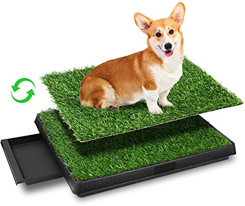 Inodoro para Perros Cachorros con Dobladillo Mejorado para Mascotas para Perros pequeños, con césped Artificial Dos Piezas de césped Son Intercambiables y el césped Aumenta la Calidad