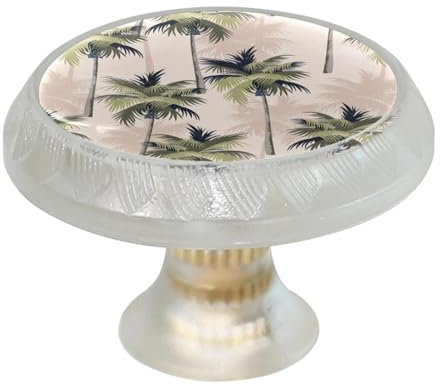 Burid Schubladenknöpfe im Vintage-Stil, tropische Palmen, für Küchenschrank, Schlafzimmer, Kommode, Badezimmermöbel, Tür (4 Stück)