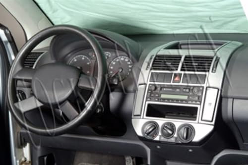 AUTOKLEIDUNG® Cockpit Dekor kompatibel mit Volkswagen Polo Baujahr 09/2001-02/2005 14 Teile | 3D Klavierlack Optik