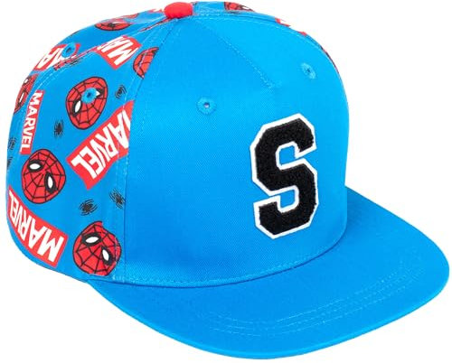 Marvel Spiderman Personalised Baseball Cap for Boys Embroidered Letter Adjustable Snapback Kids Hat 100% UV Protection Summer Holiday Cap Blue (DE/NL/SE/PL, Alphanumerisch, Einheitsgröße, Blau)