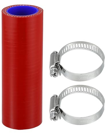 Motoforti Manguera De Silicona Rojo Azul 1 Set Para Refrigerante Universal | 25Mm Id 100Mm Longitud, 0 Grados, Con Abrazaderas, -60°C A 300°C, 1Mpa, Aceite, Frenos, Anticongelante