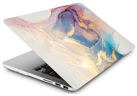 Funda Dura Compatible con Macbook Air 13,6 Pulgadas 2022 2024 M2 M3 Versión Modelo A2681 A3113 con Pantalla Retina Touch ID, Plástico Carcasa Delgada Cubierta Protectora, Mármol Colorido