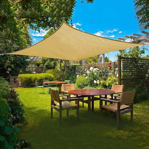 Voile d'ombrage rectangulaire pour jardin, balcon et terrasse, protection solaire en polyester résistant à la déchirure, résistant aux intempéries, respirant, protection UV, pour balcon, jardin,
