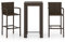 KTHLBRH 3-TLG. Garten-Bar-Set mit Armlehnen Poly Rattan Braun Terrassenmöbel-Sets Outdoor-Möbel-Sets Gartenmöbel-Sets für Gärten, Terrassen und Balkone