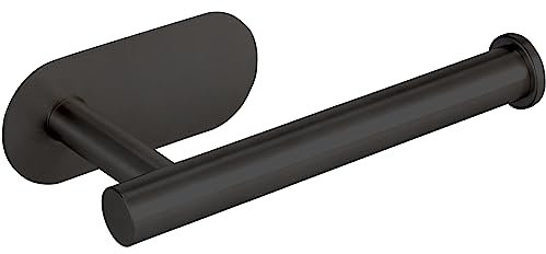 Eolax Selbstklebender Toilettenpapierhalter, Hochwertiger Klopapierhalter aus SUS304-Edelstahl für Badezimmer, Küche, Toilette, ohne Bohren, Wandmontierter Papiertuchhalter (Schwarz)