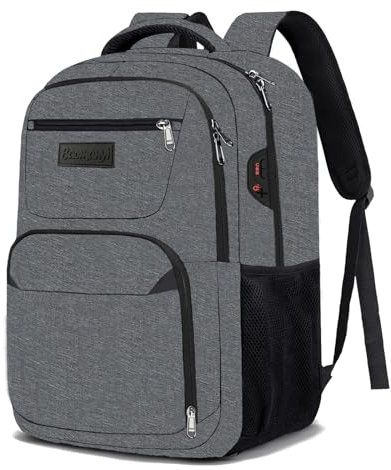 BAOMANYI Herren Rucksack Schulrucksack Jungen 15.6 Zoll Laptoptasche Business Arbeit Backpack Daypack Wasserdicht Rucksack Schule Notebook für Reisen Tasche Männer leichte Schultasche (Hellgrau)