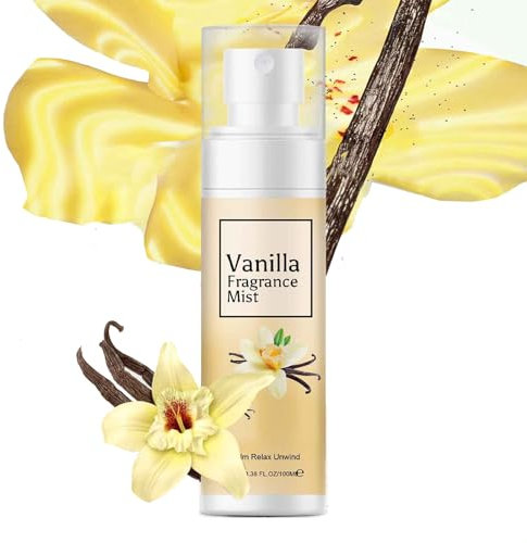 Parfum pheromone pour femme, Parfum Vanille Femme, Aroma Spray Vanille 100ml,brume corporelle parfumée, spray parfumé longue durée pour cheveux et corps, eau de toilette hydratante (Vanille)