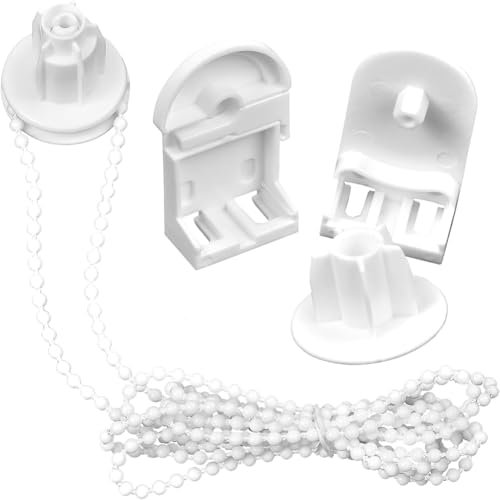 2 Sets 25mm Plastic Roller Blind Accessories Kit | DIY Window Blinds Repair & Replacement Set with Beaded Chain Spare Kit for Curtain Rods