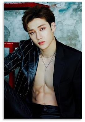 Bang Chan Poster Asethetisches Poster, Leinwand, Wandkunst, Dekor, Gemälde für Zuhause, Wohnzimmer, Schlafzimmer, 40 x 60 cm, ungerahmter Stil