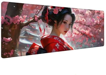 Mouse Mat Flower, Beauty Mouse Pad 600x1500x4 mm Large Mouse Mats for Desk,Water-Resistant Surface and Non-Slip Base Keyboard Mat Desk Pad, Stitched Edges Mousepad, XL Gaming Mouse Mat for Office X-7