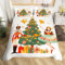 Homewish Kids Christmas Duvet Cover Single Cartoon Nutcracker Bedding Set, Christmas Nutcrackers Duvet Cover Set Girly Ballet Princess Bed Set Christmas Tree Decorations Quilt Cover