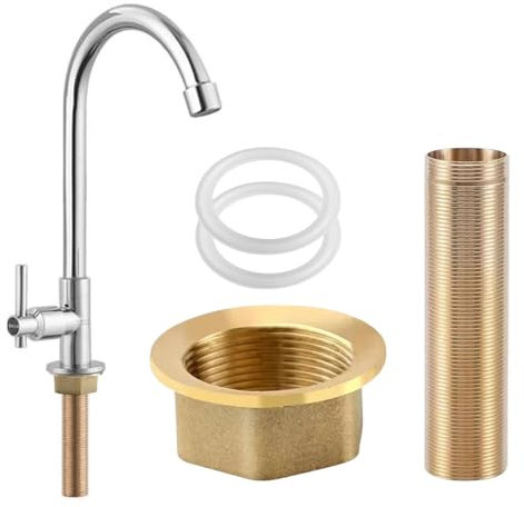 Wasserhahn Verlängerte Hohe, M30*10cm Kontermutter Kit, Verlängerung Gewinderohr Wasserhahnverlängerung mit Gewinderohr Schaftmuttern Wasserhahnverlängerung, Nippel-Sicherungsmutter Kit