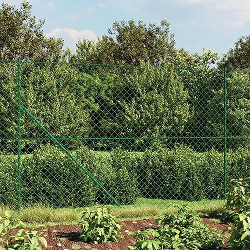 Hardware,Fencing & Barriers,Fence Panels-Home-Chain Link Fence with Flange Green 2.2x10 m