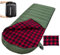 Keencamp Schlafsack Outdoor Flanell Warmer 3-4 Jahreszeiten Baumwolle Innenfutter XXL Deckenschlafsack Tragbar Leicht Winter Schlafsäcke Camping für Erwachsenen 230x90CM Olive