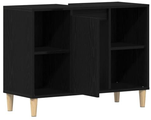 vidaXL Meuble sous-évier Chêne Noir 80x33x60 cm Bois d'ingénierie