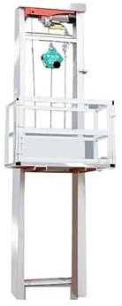 montacargas Ascensor de carga eléctrico pequeño, plataforma elevadora de carga con riel guía for almacén de fábrica doméstico. plataforma de elevación