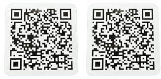 Dynamischer QR-Code Sticker/Aufkleber | 2-30 cm | Link jederzeit anpassen (2x QR-Sticker weiß, 10x10 cm)