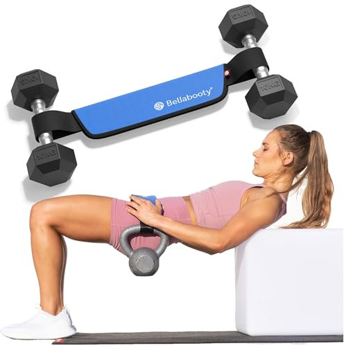 Bellabooty Blue OG Hip Thrust Belt – Weight Lifting Belt for Women – Booty Bands Compatible – Slip-Resistant Padding – Lifting Belt for Dumbbells, Kettlebells, Plates – Home Gym & Workout Equipment