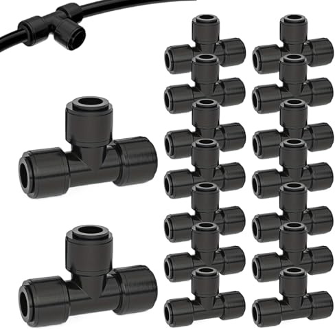 T -Drip -Bewässerungsanschlüsse - 16 Stücke | Schnelle doppelte Versiegelung mit O -Ring | Gartenschlauchanschlüsse mit doppelt versiegeltem und torischer Gelenk für Gras, Gewächshauspflanzen