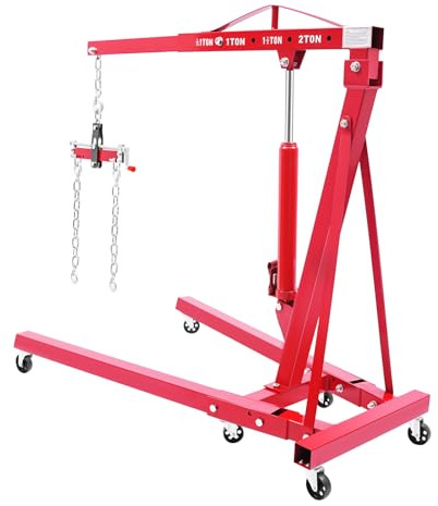 PattenlLevi Klappbarer Hydraulikkran Motorhebezeug Werkstattkran mit Motorausgleicher,2T,4 Stufen Einziehbare 0,5 T/1 T/1,5 T/2 T,Motorhalter Motorkran Motorheber Werkstatt Kran