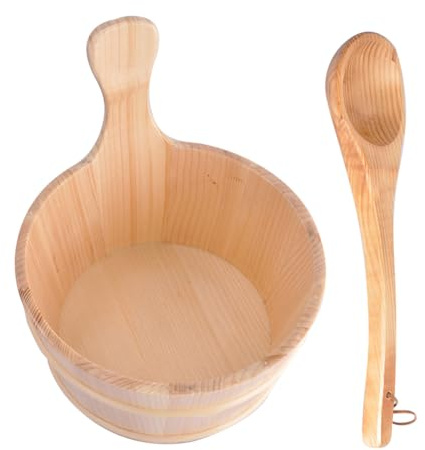 TyCylKu Sauna-Eimer Mit Saunakelle Aus% Protokolle, 4L Sauna Eimer Set