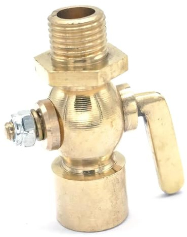 PAJPXPCD Valvola di intercettazione del rubinetto di scarico in ottone da 1/2 maschio a M20x1,5 mm femmina Carburante Gas Olio Aria
