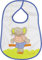 Playshoes 507196-607 Klett-Lätzchen Elefant, Rückseite mit Folienunterlage, Maße circa 28 x 24 cm, blau