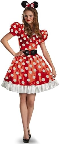 Disguise Disney womens Red Minnie Mouse Classic adult sized costumes, Medium (8-12), M 8-10 US, Medium (8-12), M