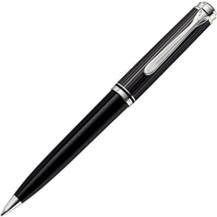 Pelikan Souverän K805 Stresemann Drehkugelschreiber, Schwarz-Anthrazit, Palladiumveredelt, Made in Germany