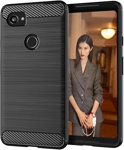 CruzerLite Case for Google Pixel 2 XL Case, Carbon Fiber Shock Absorption Slim case for Google Pixel 2 xl (2017) (Black)