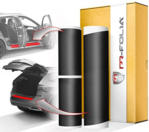 PR-Folia Set passend für - Eclipse Cross (ab Bj. 2018) Ladekantenschutz + Einstiegsleisten in SCHWARZ, Lack-Schutz-Folie