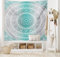 ABAKUHAUS Mandala Wandteppich und Tagesdecke, Boho Meditation Art Work aus Weiches Mikrofaser Stoff Waschbar ohne Verblassen Digitaldruck, 230 x 140 cm, Grau Teal