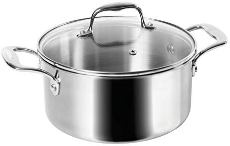 Sitram 710737, Faitout Rapsody en acier inoxydable qualité professionnelle diam. 24 cm - avec couvercle vapeur en verre - tous feux dont induction