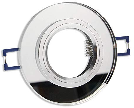 Einbaustrahler Rahmen transparent - rund aus Glas flach - Einbaurahmen für GU10 MR16 Leuchtmittel - Ø60-70mm Bohrloch Einbau-Spot Strahler Einbauleuchte