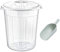 Clear Plastic Bin Rubbish Waste Recycling Dustbin Kitchen Dry Food Flour Storage Animal Feed Pet Dog Cat Bird Seed Container Box (50 Litre + Scoop)