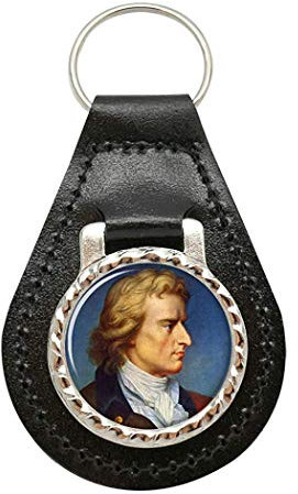 Giftshop UK Friedrich von Schiller Leder Schlüsselanhänger