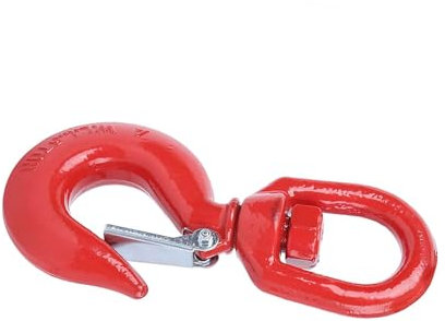5T 5000 kg Roter Kranhaken Rotierender drehbarer Ösen aus legiertem Stahl Schwerkraft-Rigging-Hebeindustrie Schiffbau Rundhaken 5T