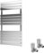ELEGANT Heated Towel Rail Chrome Bathroom Ladder Radiator Rad Modern Flat Panel Designer Central Heating Towel Warmers 1200 x 600mm with Valves Chrome