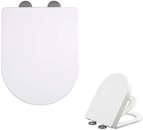 GZD Familie WC-Sitz, D/U/O-Form, 2 in 1 mit Kindersitz, Langsam-Schließen Quick-Release, Weiß