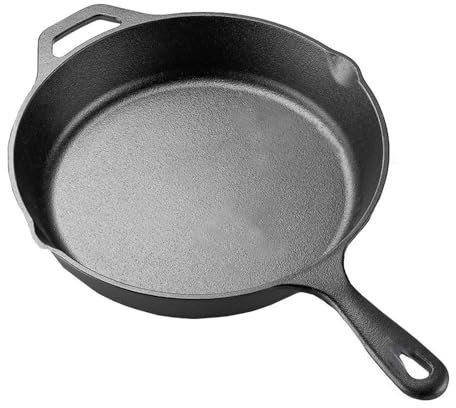 La Cuisine Poêle à frire en fonte émaillée mate 25,4 cm – Supports en silicone résistant à la chaleur inclus Idéal pour l'intérieur et l'extérieur Passe au four