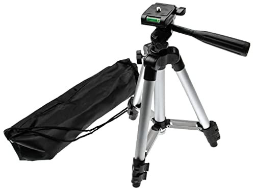 vhbw Fotostativ für Kamera - Kamerastativ inkl. Aufbewahrungstasche, 30-65 cm, Max. 2 kg, Schwarz, Silber