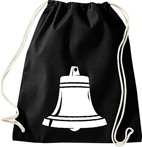 Shirtinstyle Gym Sack Turnbeutel Sailing Motive Schiffsglocke, Heimat, Urlaub, Segeln, Wassersport, Farbe Schwarz